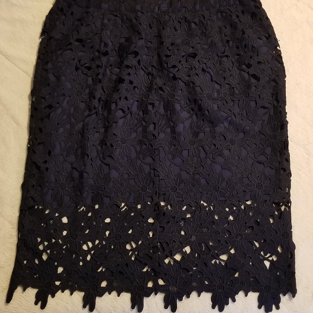 Eloquii Navy Lacy Plus Size Pencil Skirt Size 20 - Picture 5 of 5